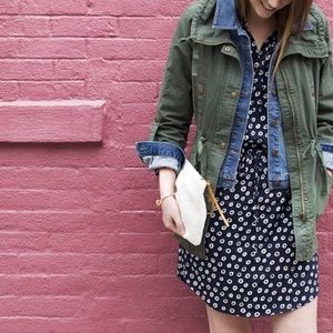 LOFT Patterned Navy Dress Super Soft!! XS